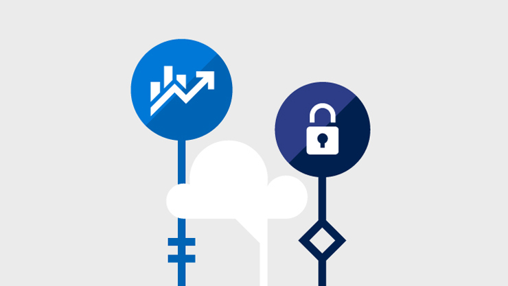 An illustration representing trust in technology with security and cloud icon